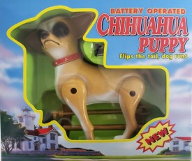 1999 Funmax Battery Operated Chihuahua Puppy Flips The Tail, Dog Runs Around A Pole