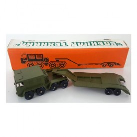 Vintage Toy Russian Diecast Boehhar Texhnka WWII WW2 Military Transport Truck & Trailer with Box