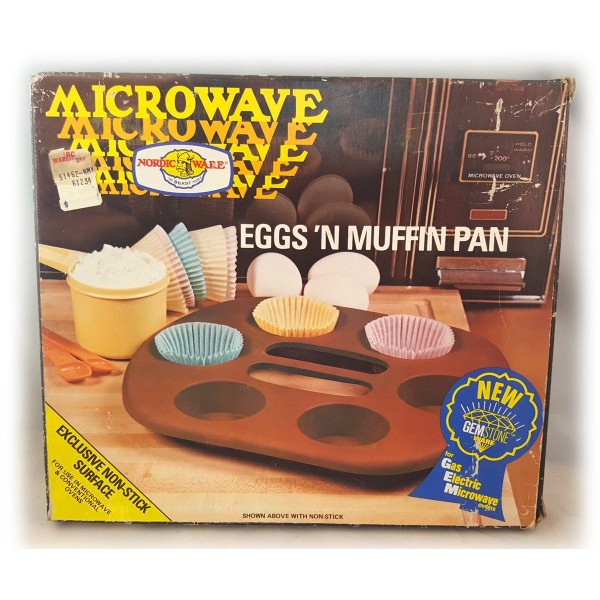 Vintage Nordic Ware Microwave Eggs N Muffin Pan Non-Stick No. 61234