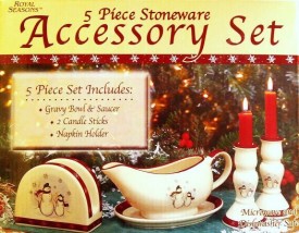 Royal Seasons 5 Piece Snowman Stoneware Accessory Set