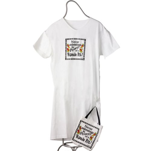 Pack of 2 Hissie Fit Cotton Nightshirts in Matching Storage Canvas Bag Sets
