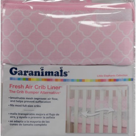 Garanimals Girl Fresh Air Crib Liner Bumper Alternative Little Elephants Collection