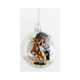 GKI Bethlehem Glass Cowgirl Western Ornament