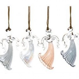 Lenox Blown Glass Angel Ornaments, Assorted Colors, Set of 6