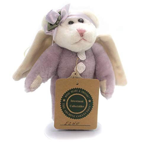 Boyds Bears Plush Ornament - Echo Goodnight - Lavender Angel Bear 6"