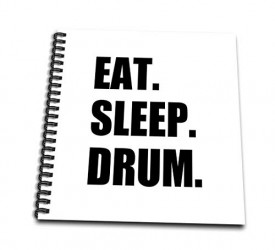 Eat. Sleep. Drum. Drummer Percussionist Black Text Gifts Memory Book, 12 by 12-Inch