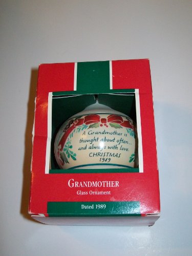 Vintage 1989 Hallmark Grandmother Glass Ball Ornament