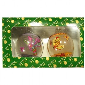 Dillards Trimmings Butterflies Glass Ball Ornaments Set of 2