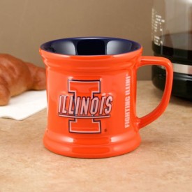 University Illinois Fighting Illini Orange Sculpted Team Mug