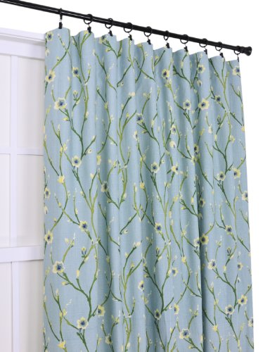Ellis Curtain Cranwell Open Vine 50-Inch by 63-Inch 3-In-1 Tailored Panel, Blue