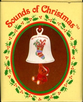 Russ - Sounds of Christmas - Porcelain Bells - Teddy Bear Ornament