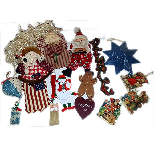 Hand Crafted Ornaments Various Assortment Natural Materials Set of 12