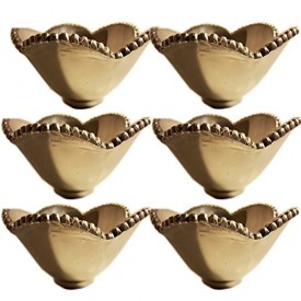 IHI Silver Wavy Beaded Tulip Bowls Set of 6