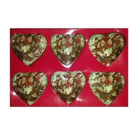 Famous-Barr Co Paper Mache Sheet Music & Wreath Heart Ornaments Set of 6