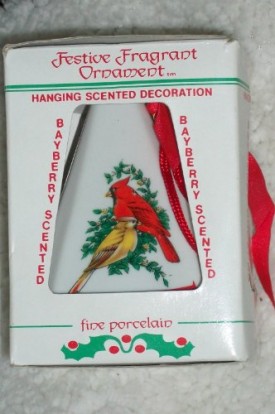 Jasco Vintage Porcelain Festive Fragrant Pomander Hanging Ornament Decoration - Winter Birds