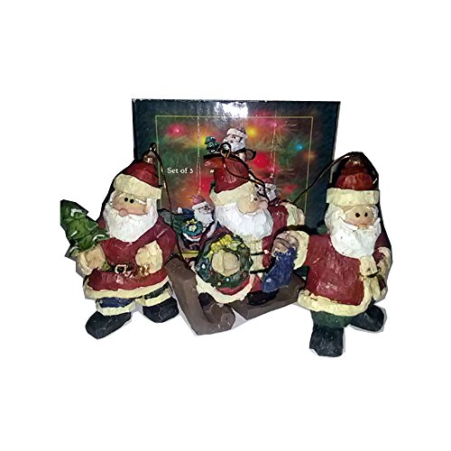 Giftco Santa Polystone Ornaments Set Of 3