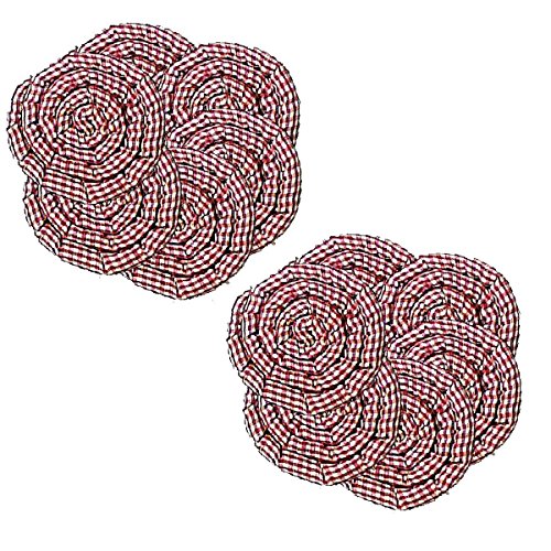 Country Charm Red & White Checkered Gingerbread Swirl Hot Pads - Set of 12