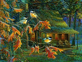 Cabin Chickadees 500 Piece Jigsaw Puzzle by SunsOut