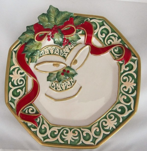 Fitz and Floyd Christmas Bells Snack Canape Plate