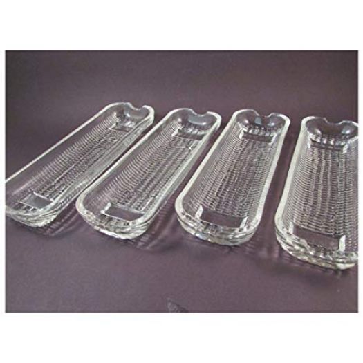 Vintage Corn on the Cob Glass Dishes Corn Cob Holders Set of Four Made ...