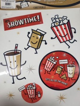 Movie Night - It's Showtime Window Clings