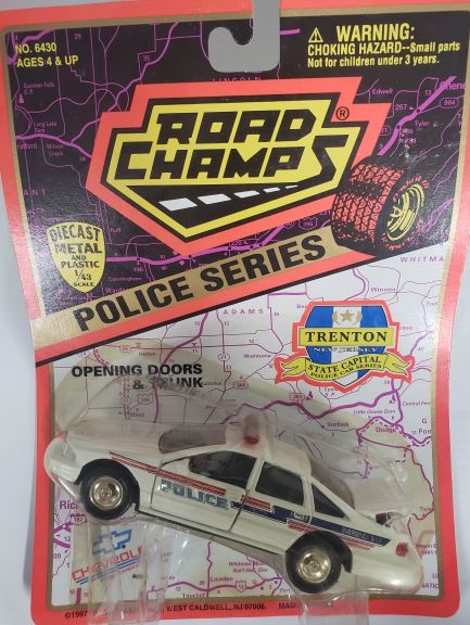 1997 Road Champs Police Series 1/43 Scale Emergency Vehicle Replica - Trenton, New Jersey Police Car