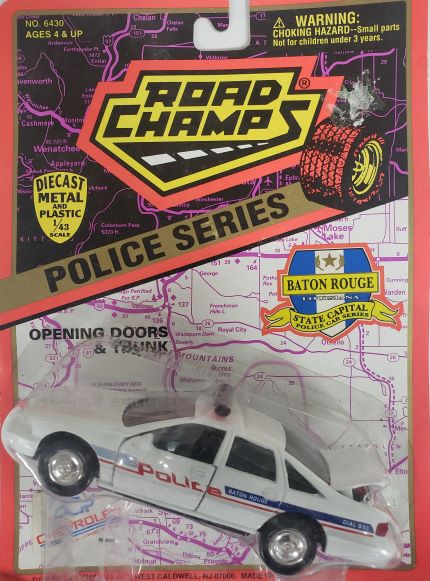 1996 Road Champs Police Series 1/43 Scale Emergency Vehicle Replica - Baton Rouge, Louisiana Police Car