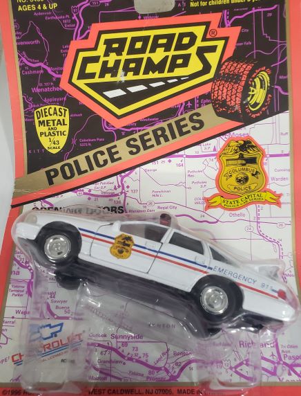 1996 Road Champs Police Series 1/43 Scale Emergency Vehicle Replica - Columbus State Police Car