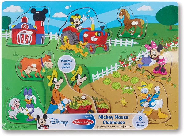 Melissa & Doug Mickey Mouse Clubhouse On The Farm Wooden Peg Puzzle