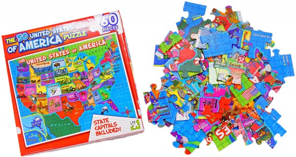 United States of America (USA) Map - 60 Piece Jigsaw Puzzle