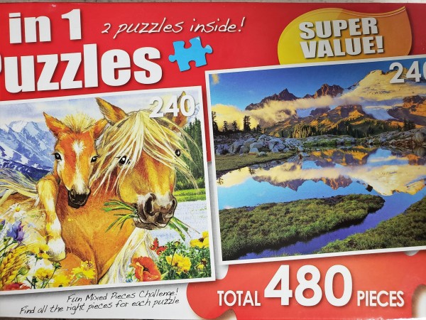 2 Puzzles "Horse and Foal in the Meadow" and "Mount Baker Reflections"