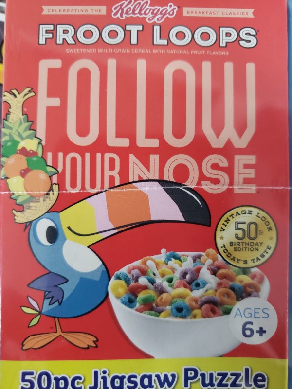 Kellogg's Cereal Box Mini Jigsaw Puzzle 50 Piece - Froot Loops Retro Box