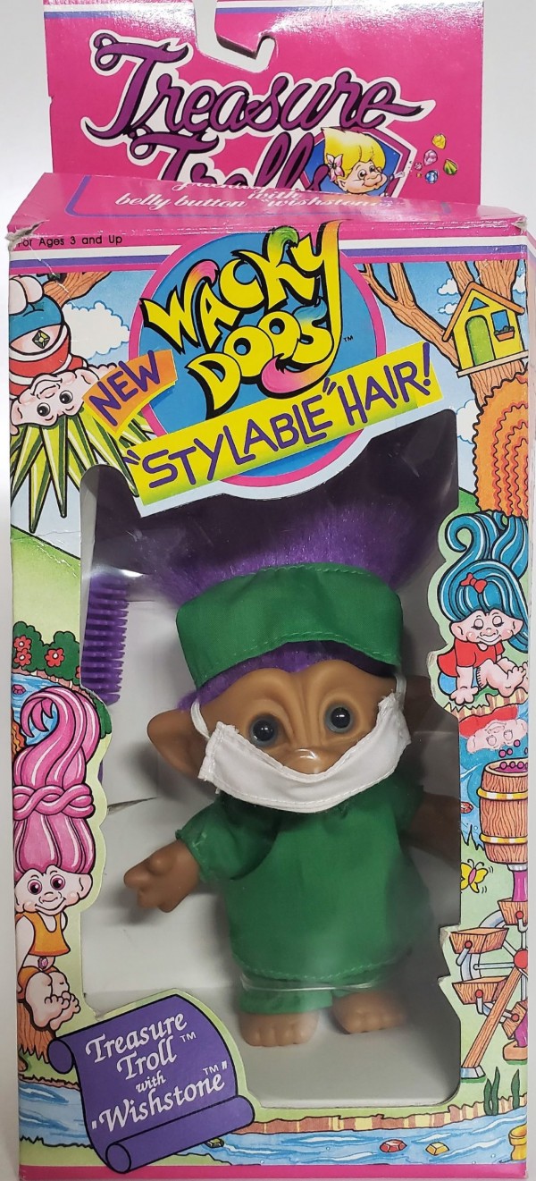 Vintage Treasure Trolls  Wacky Doos With Wishstone Stylable Hair - Doctor