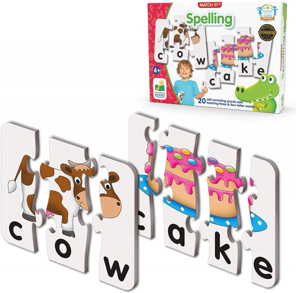 The Learning Journey: Match It! - Spelling - 20 Self-Correcting Spelling Puzzle for Three and Four Letter Words with Matching Images