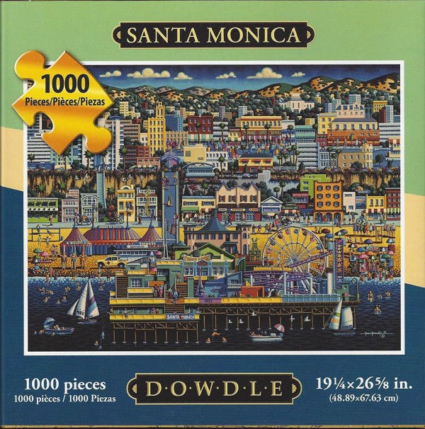 Dowdle Folk Art Puzzle Santa Monica CA 1000 Pieces New 16"x20"
