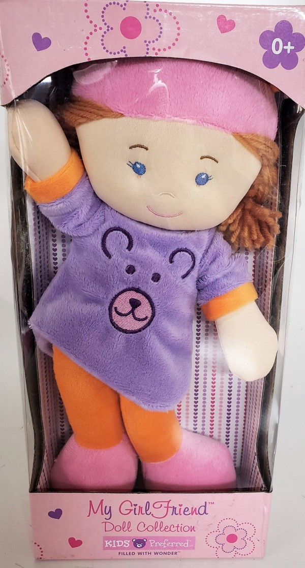 Kids Preferred My Girlfriend Doll 13 Brown Yarn Hair Soft Doll - Bear Dress