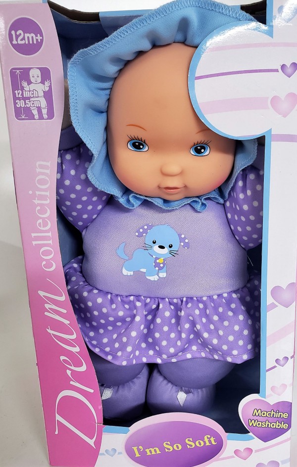 GiGo Toy Dream Collection I'm So Soft Machine Washable Baby Doll 12"