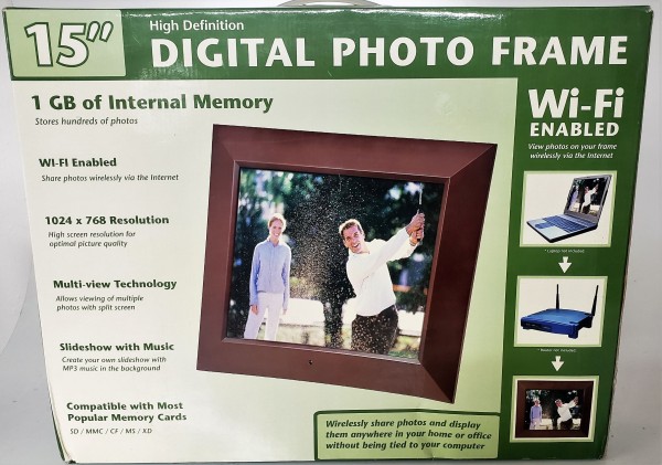 ADS 15" High Def Digital Photo Frame Wi-Fi Enabled ADS1550WF