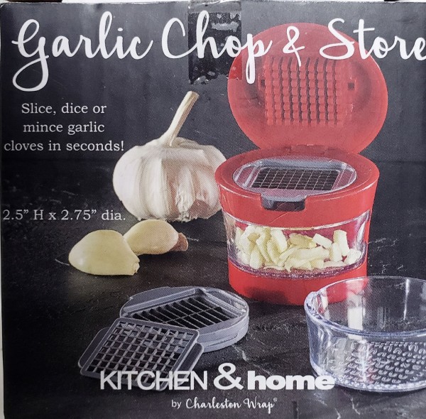 Garlic Chop & Store Container Red
