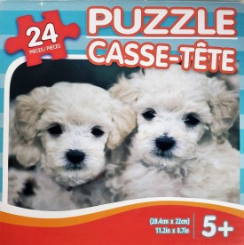 White Terrier Puppies 24 Piece Puzzle