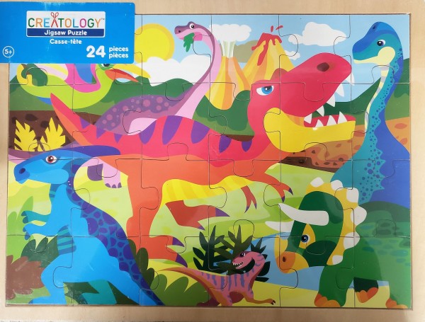 Creatology Wood Jigsaw Puzzle 24 Piece Colorful Dinosaurs