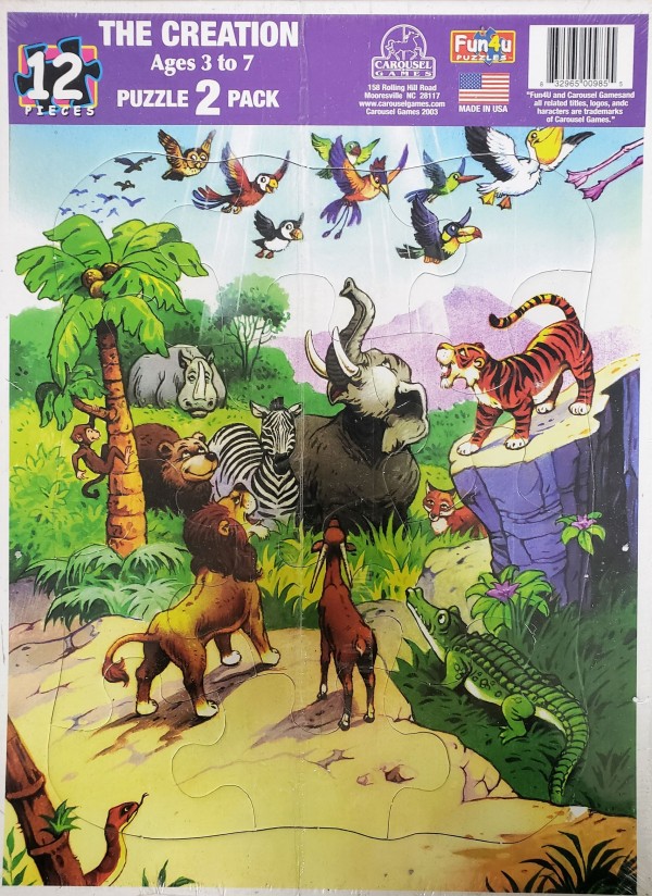Fun4U Puzzles Noah's Ark & The Creation Puzzle 2-Pack Biblical Puzzles For Ages 3-7