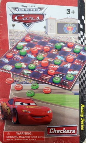Disney Pixar The World of Cars Racing Series Checkers Board Game In Tin