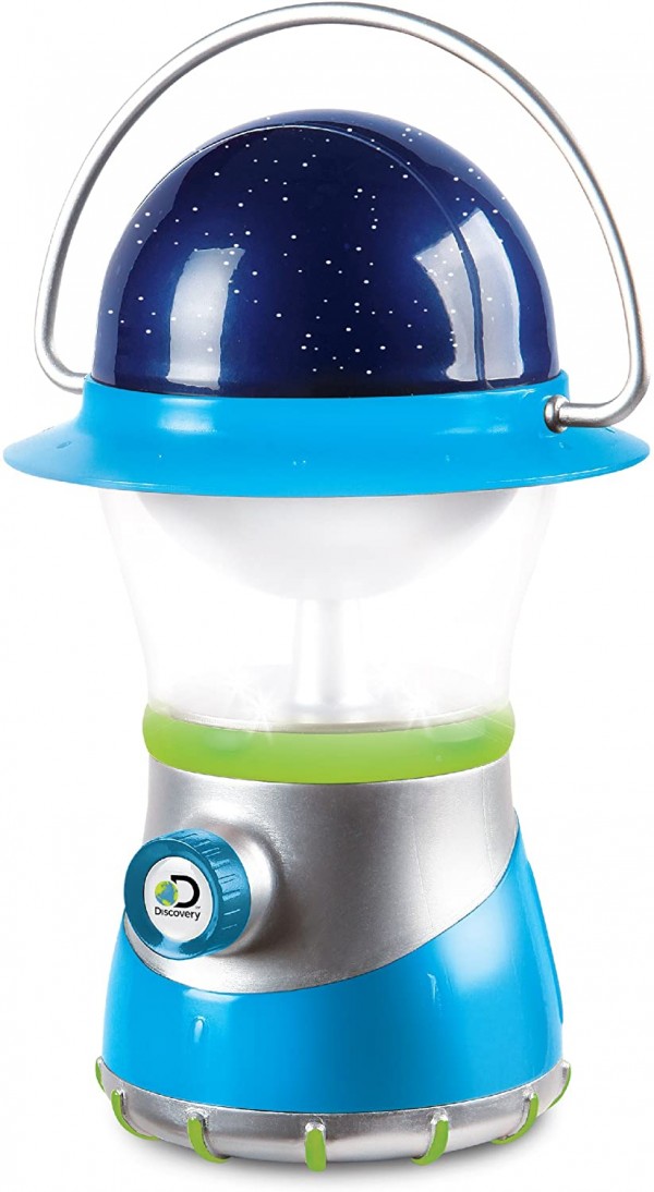 DISCOVERY KIDS 2-in-1 4X LED Starlight Lantern and Star Projector, Indoor Use, 2 Modes: Lantern and Projector, Easy to Use for Children, Battery Operated, Perfect Gift for Camping - BLUE/WHITE/GREEN