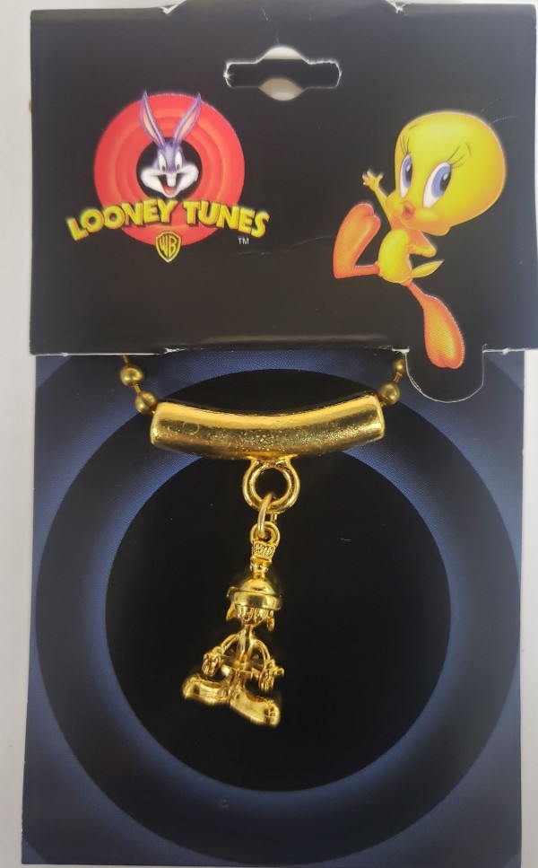 Starline Looney Tunes Space Jam Jewelry - Marvin The Martian Necklace Goldtone