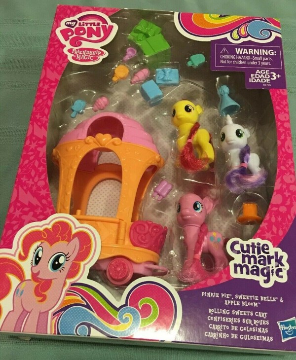 My Little Pony Rolling Sweets Cart With Pinkie Pie Sweetie Belle Apple Bloom