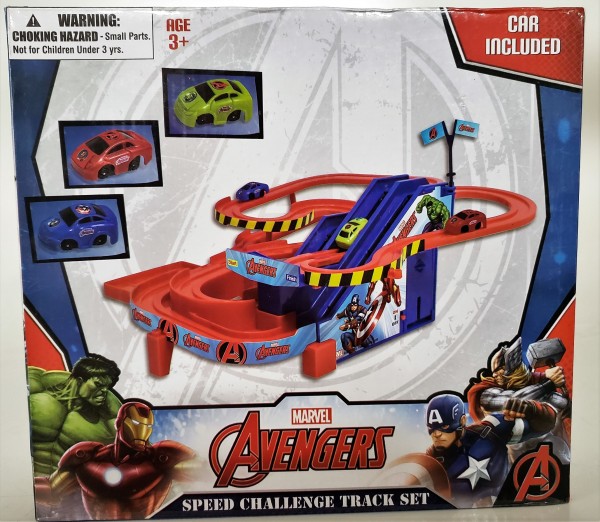 Marvel Avengers Challenge Track Set Battery Operated Car Included Ages 3+