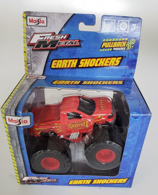 Maisto Fresh Metal Earth Shockers Motorized Monster Truck - Red Earth Shocker Decal