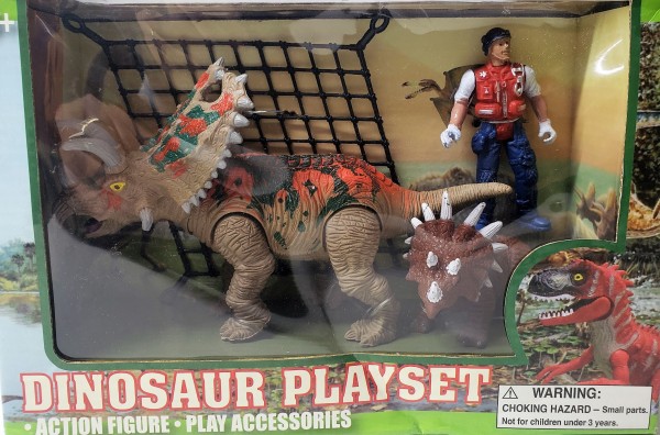 Dinosaur Playset Triceratops With Action Figure & Play Accessory