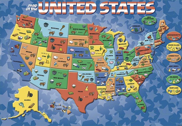 USA Map Puzzle 84 Pieces Ages 5+